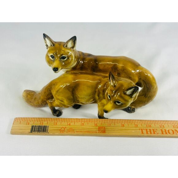 Vintage Hutschenreuther Germany Porcelain Figurine K Tutter Pair Foxes - Picture 11 of 12
